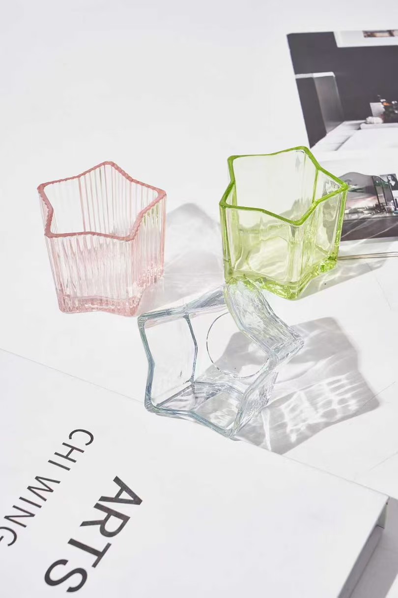 Pemegang lilin kaca berbentuk bintang Pemegang lilin kaca berbentuk bintang