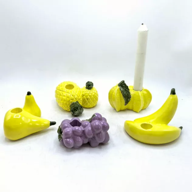 Pemegang lilin keramik kembang keramik buah