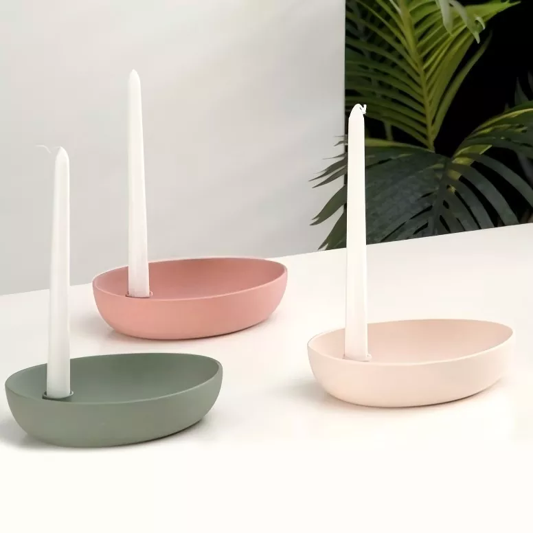 Pemegang lilin keramik oval oval modern