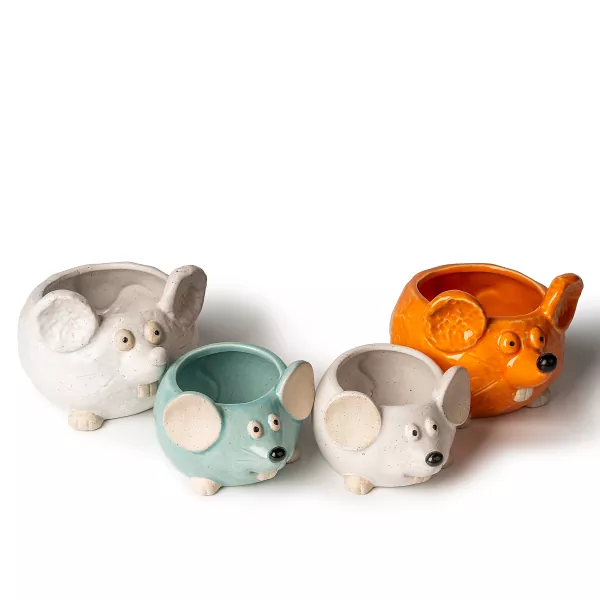 Pemegang lilin keramik berbentuk mouse