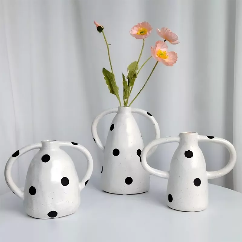 Vase Stonewer Polka Dot